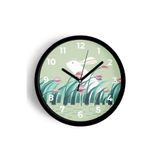 Sevimli Tavşan Çocuk Odası Modern Duvar Saati - 25cm - Önü Camlı Siyah Kasa - Sessiz Mekanizma, JH0202S25SKP