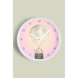 Sevimli Tavşan Çocuk Odası Modern Duvar Saati - 35cm - Önü Camlı Beyaz Kasa - Sessiz Mekanizma, JH0205S35BKP