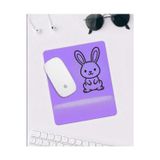 Sevimli Tavşan Desenli Mousepad – Mor Zemin Kaymaz Tabanlı Mouse Pad