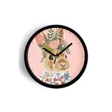 Sevimli Tavşan Modern Duvar Saati - Salon - Genç Odası - Çocuk Odası - 25cm - Önü Camlı Siyah Kasa, JH0201S25SKP