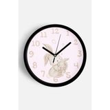 Sevimli Tavşan Temalı Çocuk Odası Modern Duvar Saati - 30cm - Önü Camlı Siyah Kasa, JH0019S30SKP