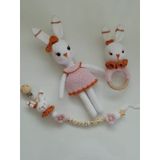 Sevimli Tavşan Uyku Arkadaşı Seti Amigurumi Organik Oyuncak