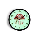 Sevimli Tavşanlar Çocuk Odası Duvar Saati - 35cm - Önü Camlı Siyah Kasa - Sessiz Mekanizma, JH0970S35SKP