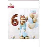 Sevimli Teddy Bear Ayi Folyolu 6 Yaş Kahve Folyolu Doğum Günü Parti Seti Süsü
