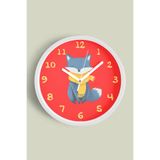 Sevimli Tilki Çocuk Odası Duvar Saati - 30cm - Önü Camlı Beyaz Kasa - Sessiz Mekanizma, JH1142S30BKP