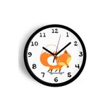 Sevimli Tilki Modern Çocuk Odası Duvar Saati - 25cm - Önü Camlı Siyah Kasa - Sessiz Mekanizma, JH0590S25SKP