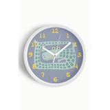 Sevimli Timsah Çocuk Odası Duvar Saati - 35cm - Önü Camlı Beyaz Kasa - Sessiz Mekanizma, JH1058S35BKP