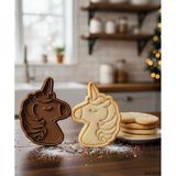 Sevimli Unicorn Kurabiye Kalıbı Tek Boynuzlu At Figürlü Çift Parça Şeker Ve Oyun Hamuru Kesici