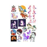 Sevimli Unicorn Sticker Seti 2 20 Parça Telefon, Tablet, Defter, Laptop Sticker