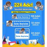 Sevimli Veteriner Temalı Okul Kreş Kişiye Özel Isim Etiket Seti - Model 519