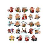 Sevimli Viking Sticker Set 24 Parça Telefon, Tablet, Defter, Laptop Sticker