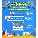 Sevimli Yarışçı Temalı Okul Kreş Kişiye Özel Isim Etiket Seti - Model 269