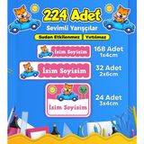 Sevimli Yarışçı Temalı Okul Kreş Kişiye Özel Isim Etiket Seti - Model 270