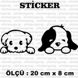 Sevimli Yavru Kediler 2 Adet Sticker - Araba Motosiklet Kask Buzdolabi Cam Otomobil Atv Laptop Tablet Duvar Stickeri