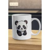 Sevimli Yavru Panda Baskılı Kupa | Panda Kupa | Panda Baskılı Kupa Bardak - 290 ml