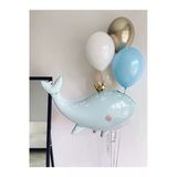 Sevimli Yeşil Balina Konsept Balina Balon Set Balina Balon Buketi Whale Balloon Doğum Günü Set