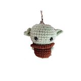 Sevimli Yeşil kahraman Amigurumi Anahtarlık, El Yapımı Tığ İşi