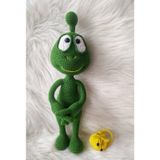 Sevimli Yeşil Uzaylı Amigurumi Organik Oyuncak