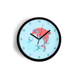 Sevimli Yunus Modern Çocuk Odası Duvar Saati - 30cm - Önü Camlı Siyah Kasa - Sessiz Mekanizma, JH0568S30SKP