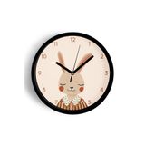 Sevimli Zarif Tavşan Çocuk Odası Modern Duvar Saati - 35cm - Önü Camlı Siyah Kasa - Sessiz Mekanizma, JH0272S35SKP