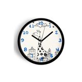 Sevimli Zürafa Çizimi Çocuk Odası Duvar Saati - 30cm - Önü Camlı Siyah Kasa - Sessiz Mekanizma, JH0868S30SKP