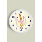 Sevimli Zürafa Çizimli Çocuk Odası Duvar Saati - 30cm - Önü Camlı Beyaz Kasa - Sessiz Mekanizma, JH0964S30BKP