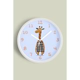 Sevimli Zürafa Çizimli Çocuk Odası Duvar Saati - 35cm - Önü Camlı Beyaz Kasa - Sessiz Mekanizma, JH0985S35BKP