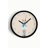 Sevimli Zürafa Çocuk Odası Duvar Saati - 25cm - Önü Camlı Siyah Kasa - Sessiz Mekanizma, JH1148S25SKP