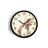 Sevimli Zürafa Temalı Çocuk Odası Modern Duvar Saati - 25cm - Önü Camlı Siyah Kasa, JH0026S25SKP