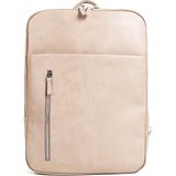Sevinç Çanta Organizer Çok Gözlü 15.6 Suni Deri Laptop Sırt Çantası - 39-28-9 CM - Bej