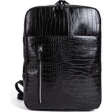 Sevinç Çanta Organizer Çok Gözlü 15.6 Suni Deri Laptop Sırt Çantası - 39-28-9 CM - Siyah Kroko