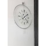 SEVİNÇ KONSEPT GÜMÜŞ Tiktok Luxe Şeffaf Nano ABS Göbek (Büyük Boy 51 X 74 CM) Modern Dekoratif Metal Duvar Saati