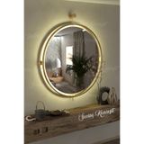 SEVİNÇ KONSEPT La Gold Ayna Kablosuz Led'li 50*60 cm, 60*70 cm, 75*85 cm Metal Dekoratif Duvar Makyaj Dresuar Aynası