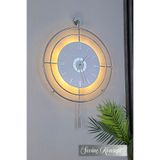 SEVİNÇ KONSEPT LED'li GÜMÜŞ Target Kristal (BÜYÜK BOY 50 X 75 Cm), Modern Dekoratif Metal Duvar Saati