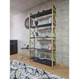 Sevinç Mobilya Gold Boyalı Kitaplık - 5 Raflı Suntalem Lüks Kitaplık - Çok Renkli