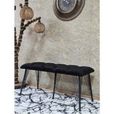 Sevinç Mobilya Metal Siyah Tel Ayaklı 100 cm Puf Bench - Puf - Bench - Oturak - Mutfak Oturağı - Antre Oturağı