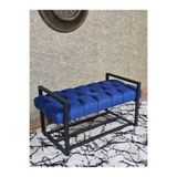 SEVİNÇ MOBİLYA Siyah Boyalı Metal 80 cm Puf Bench - Antre Puf - Hol Bench - Puf - Oturak - Bench