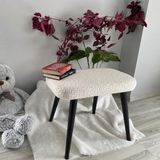 Sevinç Mobilya Siyah Metal Puf Bench Bench Tabure Antre Puf Becnh Tedyy Puf - Krem