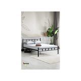 Sevinse Home Çift Kişilik Ferforje Metal Karyola Modern Tasarım 160 x 200 cm Siyah Renk Dayanıklı Yapı