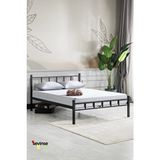 Sevinse Home Çift Kişilik Ferforje Metal Karyola Modern Tasarım Siyah 120 x 200 cm Dayanıklı Metal Yapı