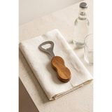 Sevinse Home FESTA Akasya Saplı Metal Şişe Açacağı 14 x 4 cm Ahşap Saplı Kapak Açacağı