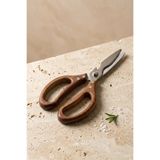 Sevinse Home Luno Chef Akasya Saplı Çok Amaçlı Mutfak Makası Paslanmaz Çelik Mutfak Makası