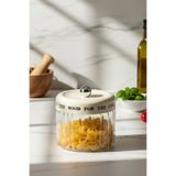 Sevinse Home MOOD Krem Çizgili Vakum Kapaklı Motto Cam Kavanoz, Baharatlık, Şekerlik 850 mL