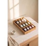 Sevinse Home Nevra Baharatlık Seti, Bambu Çekmece İçi Baharatlık Standı + 12'li 120 mL Bambu Baharatlık