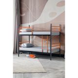 Sevinse Home Ranza, İki Katlı Ranza, Metal Ranza, Ayrılabilir Ferforje Metal Ranza, 90x190 CM Turuncu