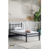 Sevinse Home Tek Kişilik Ferforje Metal Karyola Siyah