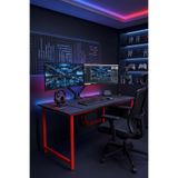 Sevinse Home TITAN Bilgisayar Oyuncu Masası, Metal Gaming Desk, 120 x 60, Antrasit, Kırmızı