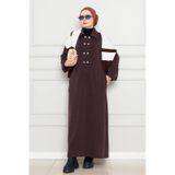 Sevitli Cırt Cırtlı Oysho Elbise-kahverengi-4483 Kahverengi