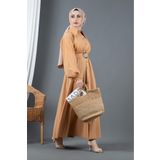 Sevitli SVT2468 Camel Kemer Detaylı Elinna Kadın Elbise
