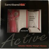 Seviye 1 Pembe Sanctband Active Direnç Bandı 3'ü 1 Arada Egzersiz Kiti Mini Döngü Bandı, Süper Döngü, Egzersiz Fizik Tedavi Kuvvet Antrenmanı Yoga Pilates Germe Esnek Elastik Bant Güçlü Egzersiz